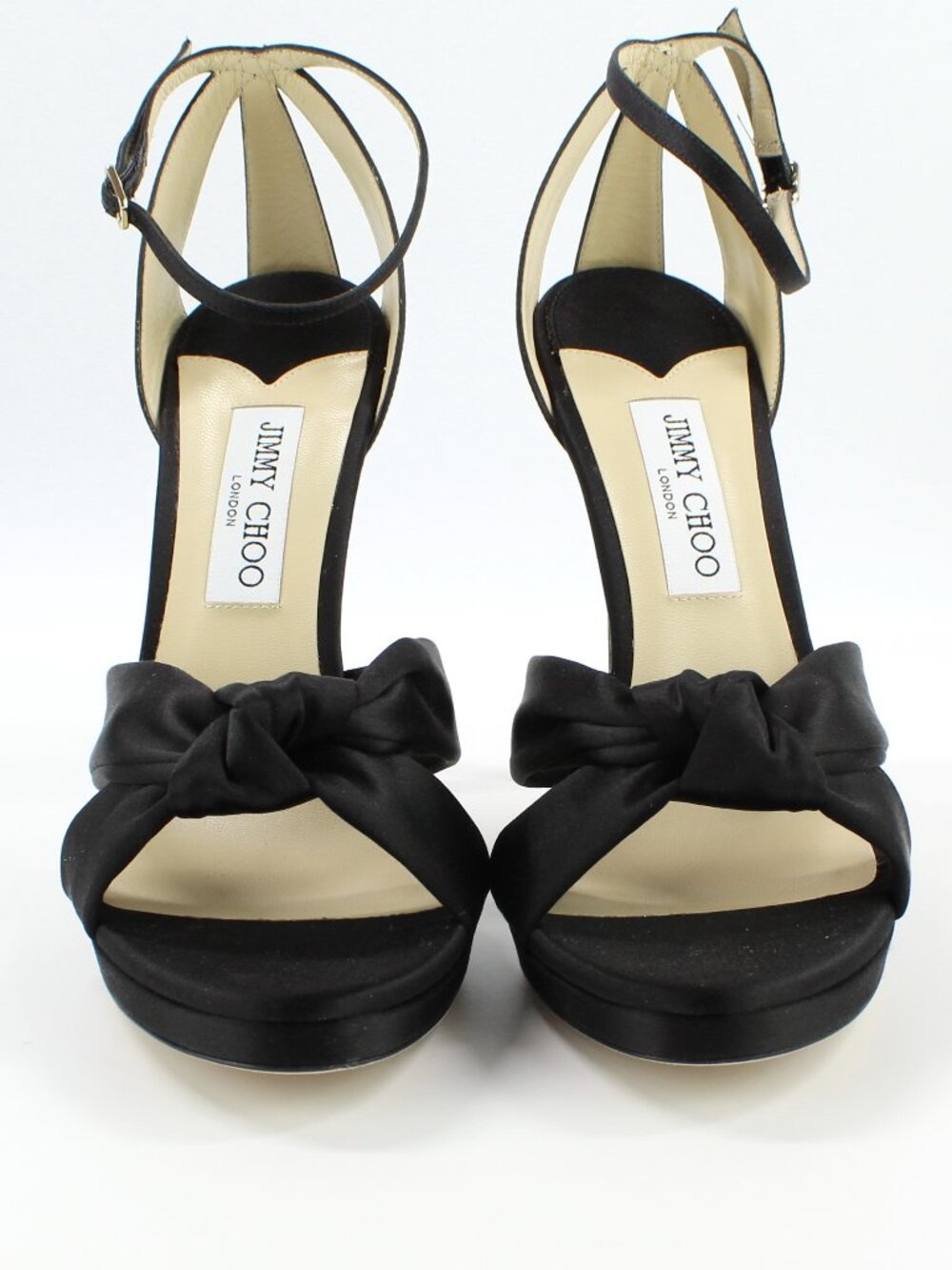 NEW JIMMY CHOO Rosie 120 Knotted Satin Sandals, Black, EUR 41 - Picture 8 of 16